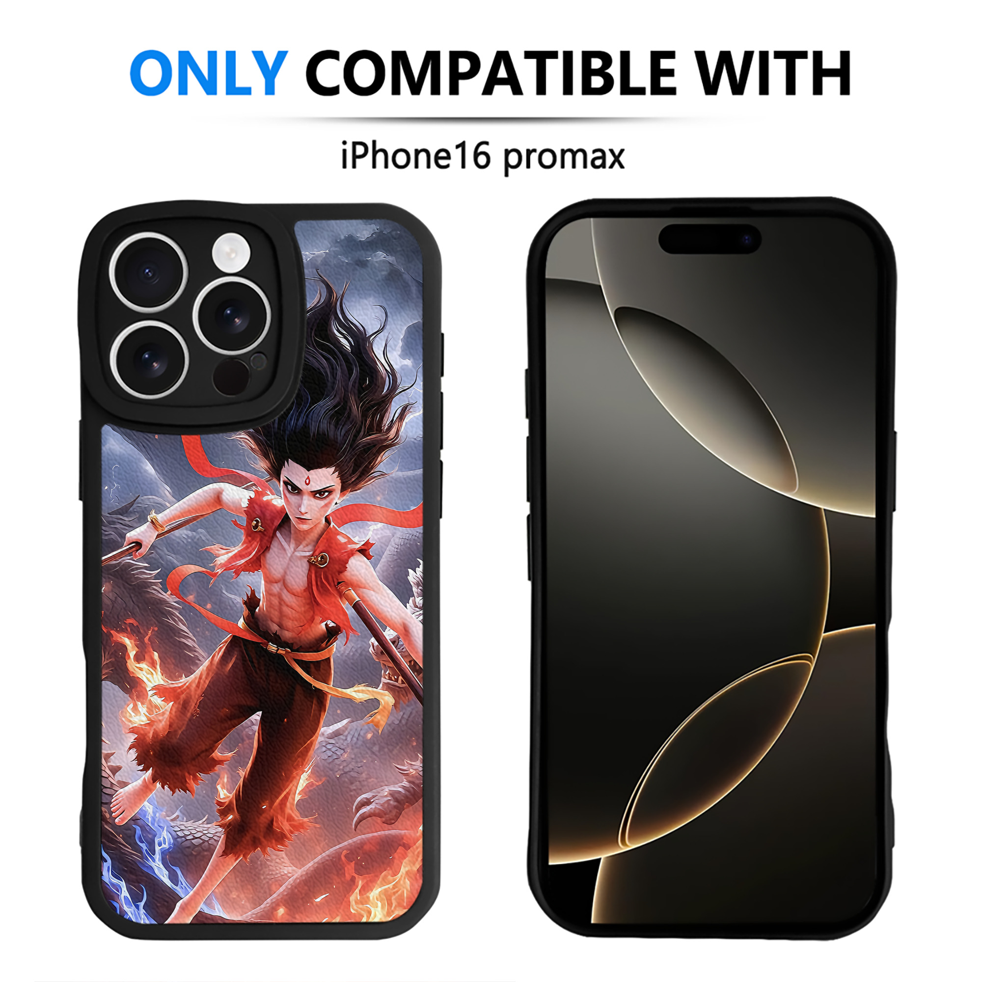 （画像用） Ne Zha 2 ナタ 魔童の大暴れ 【iPhone 16シリーズ対応】シリコンスマホケース（レザー調） 材質：シリコン